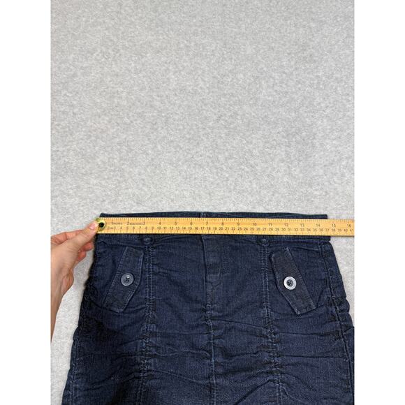Miley Cyrus x Max Azria Junior Womens Size 9 Y2K Ruched Denim Mini Skirt - Picture 4 of 8